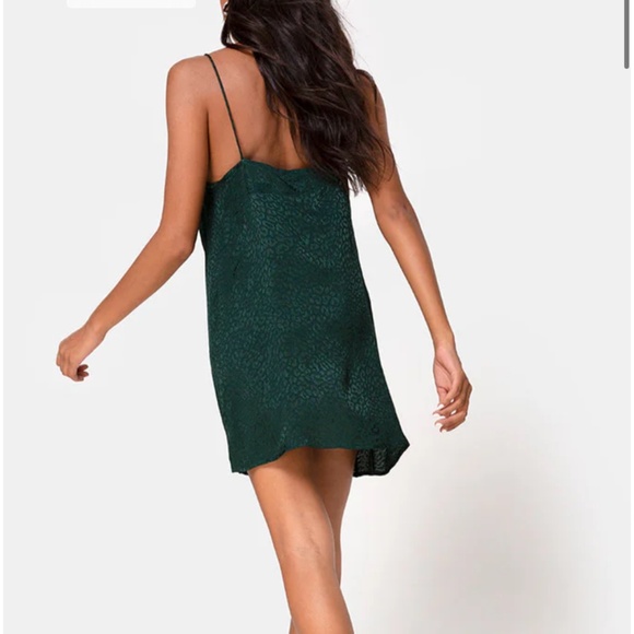 Motel Dark Green Croc Print Mini Dress 🐊💚 - Picture 3 of 6